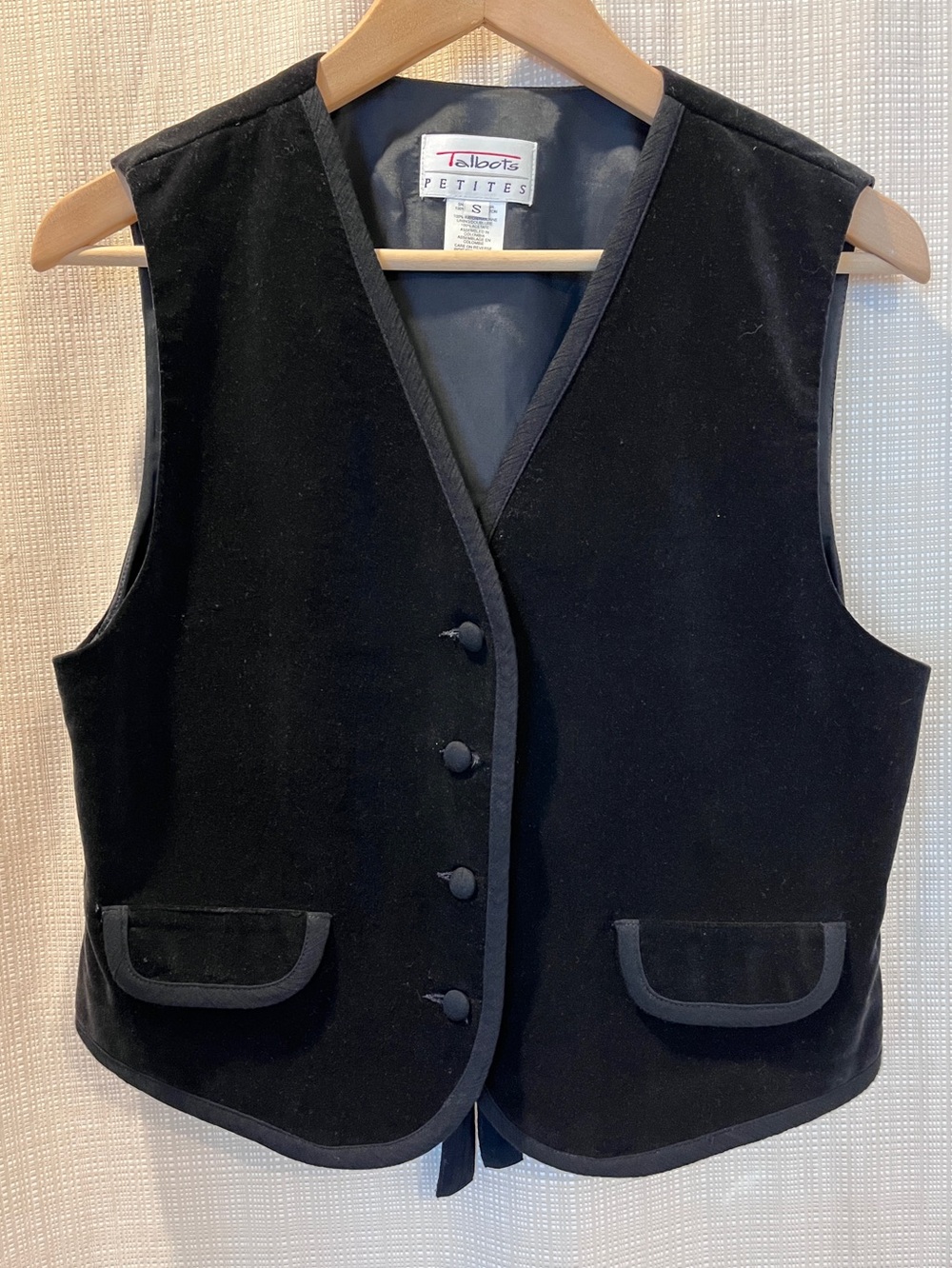 Vintage Black Velvet Vest Victorian Military Whimsigoth Waistcoat Goth 90s
